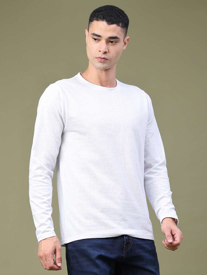 men textured long sleeve regular fit t-shirt - 22457962 -  Standard Image - 3