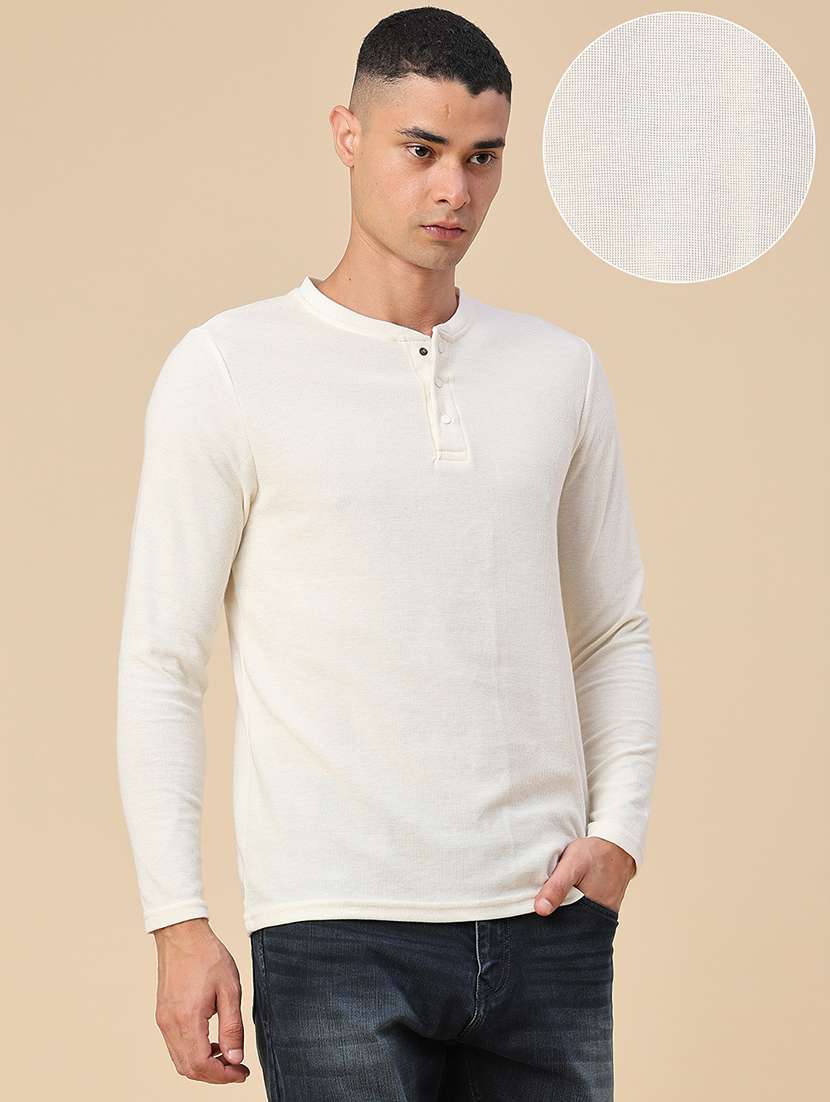 men textured long sleeve regular fit t-shirt - 22457966 -  Standard Image - 3