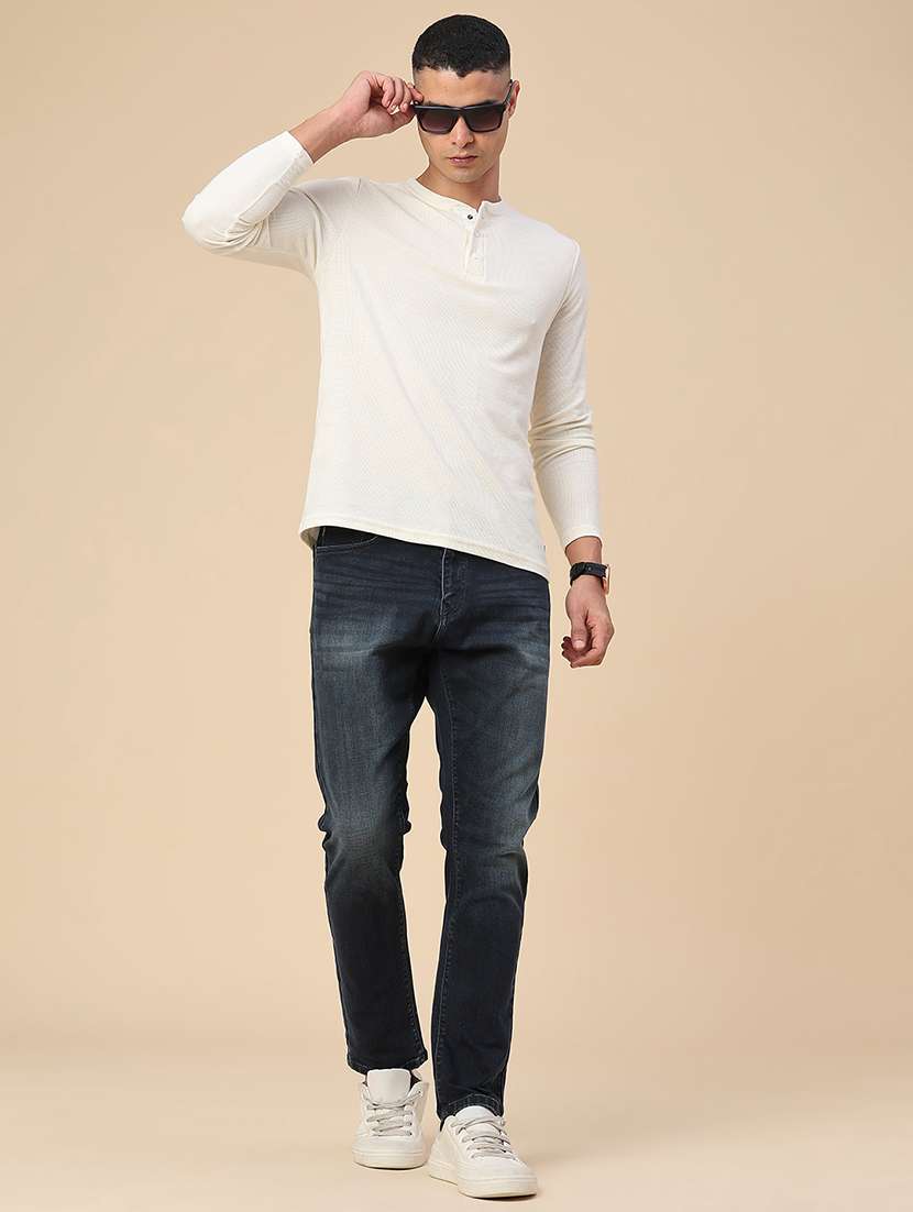 men textured long sleeve regular fit t-shirt - 22457966 -  Standard Image - 5