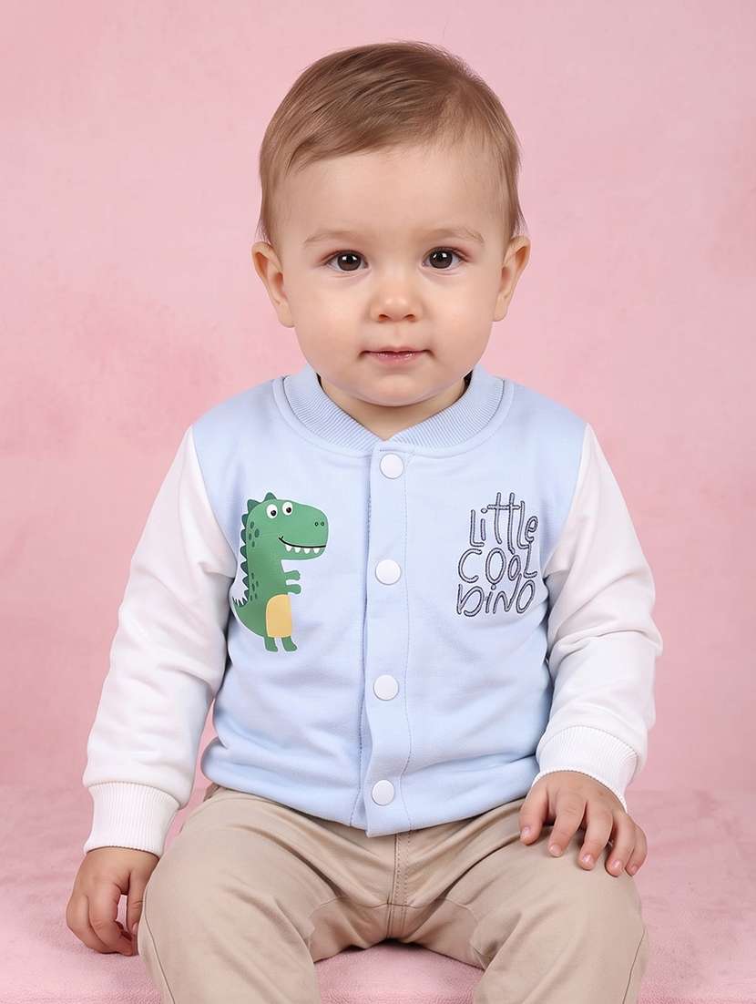 boys colourblocked long sleeves varsity jacket