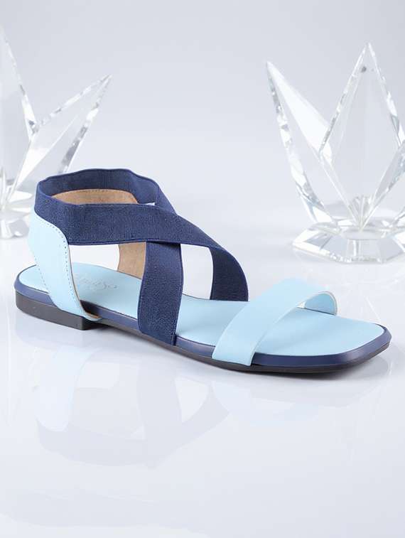 women solid ankle strap flat sandal
