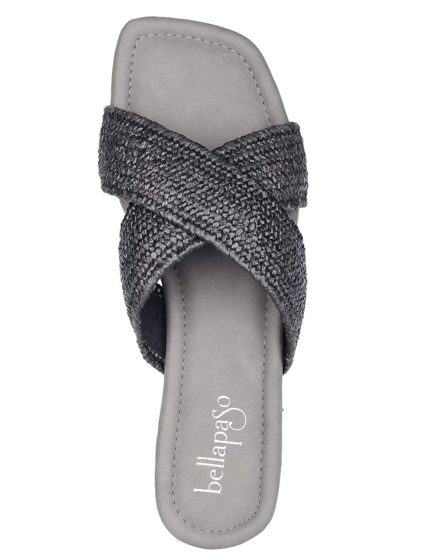 women textured slip on flat sandal - 22458025 -  Standard Image - 3