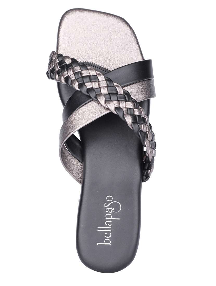 Women Textured Slip On Flat Sandal - 22458029 -  Standard Image - 3