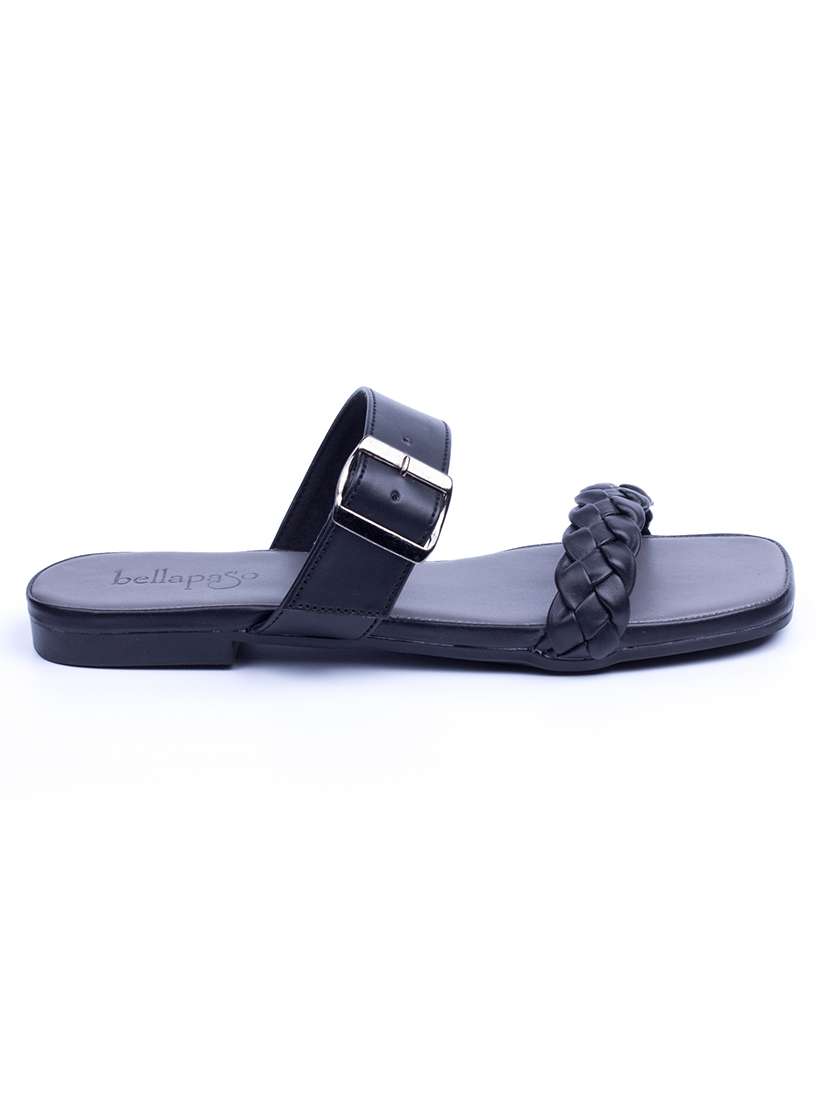 Women Textured Slip On Flat Sandal - 22458038 -  Standard Image - 3