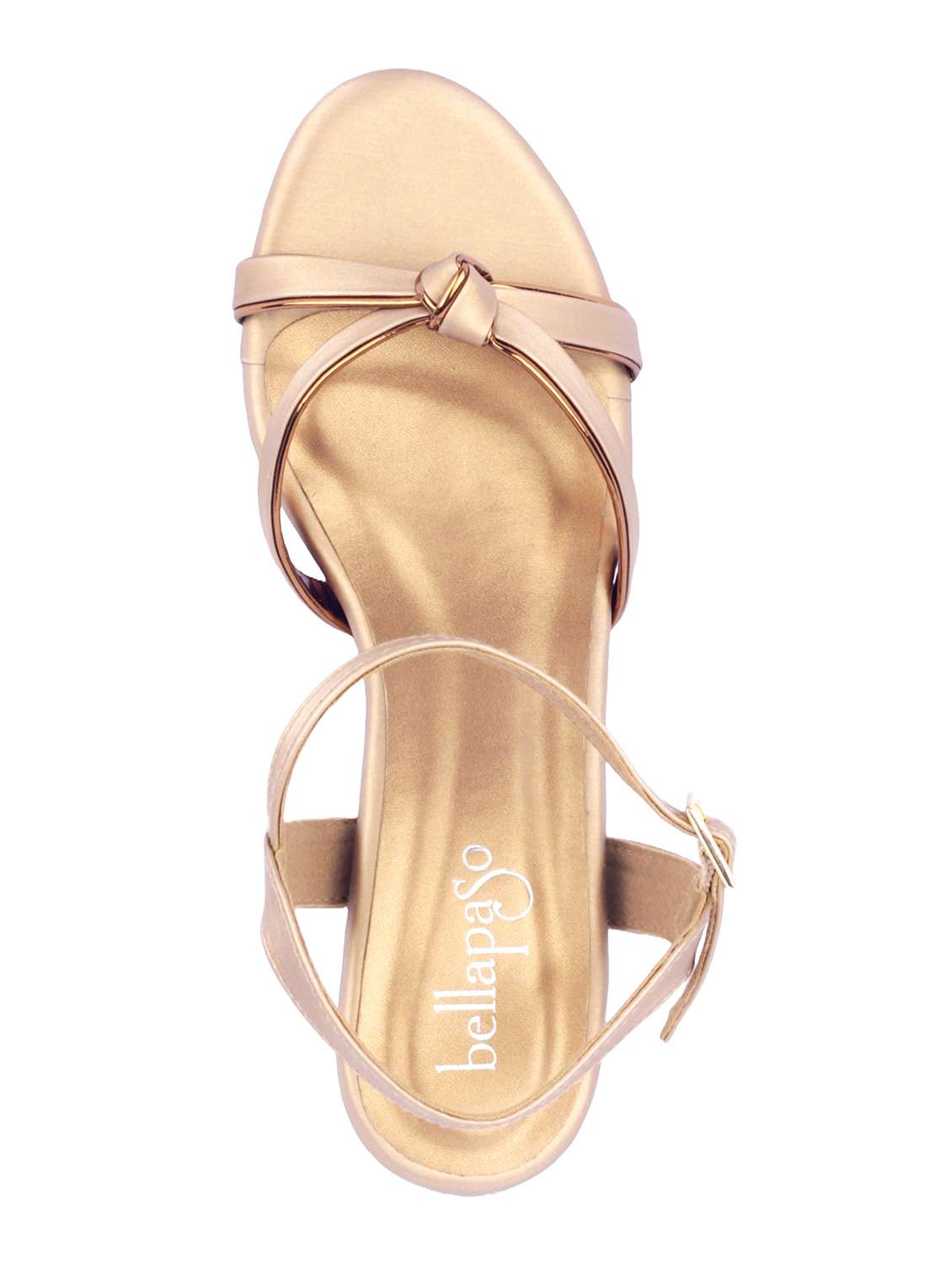 women bella passo gold block heeled sandals - 22458051 -  Standard Image - 3