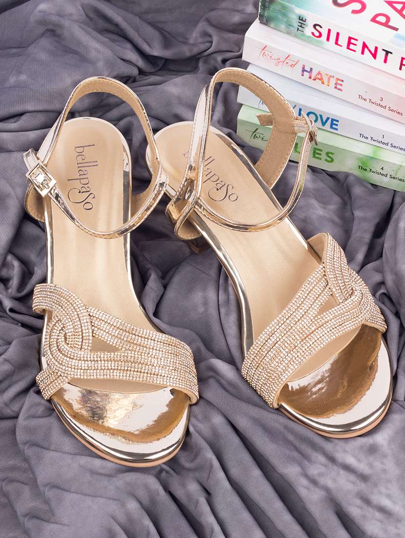 women gold null sandal