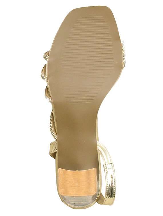 gold synthetic back strap sandals - 22458061 -  Standard Image - 3