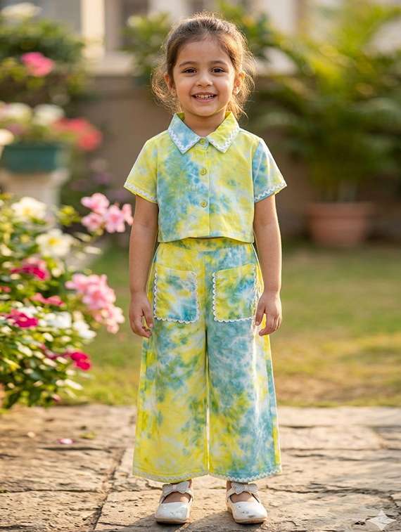 girls yellow rayon a-line dress
