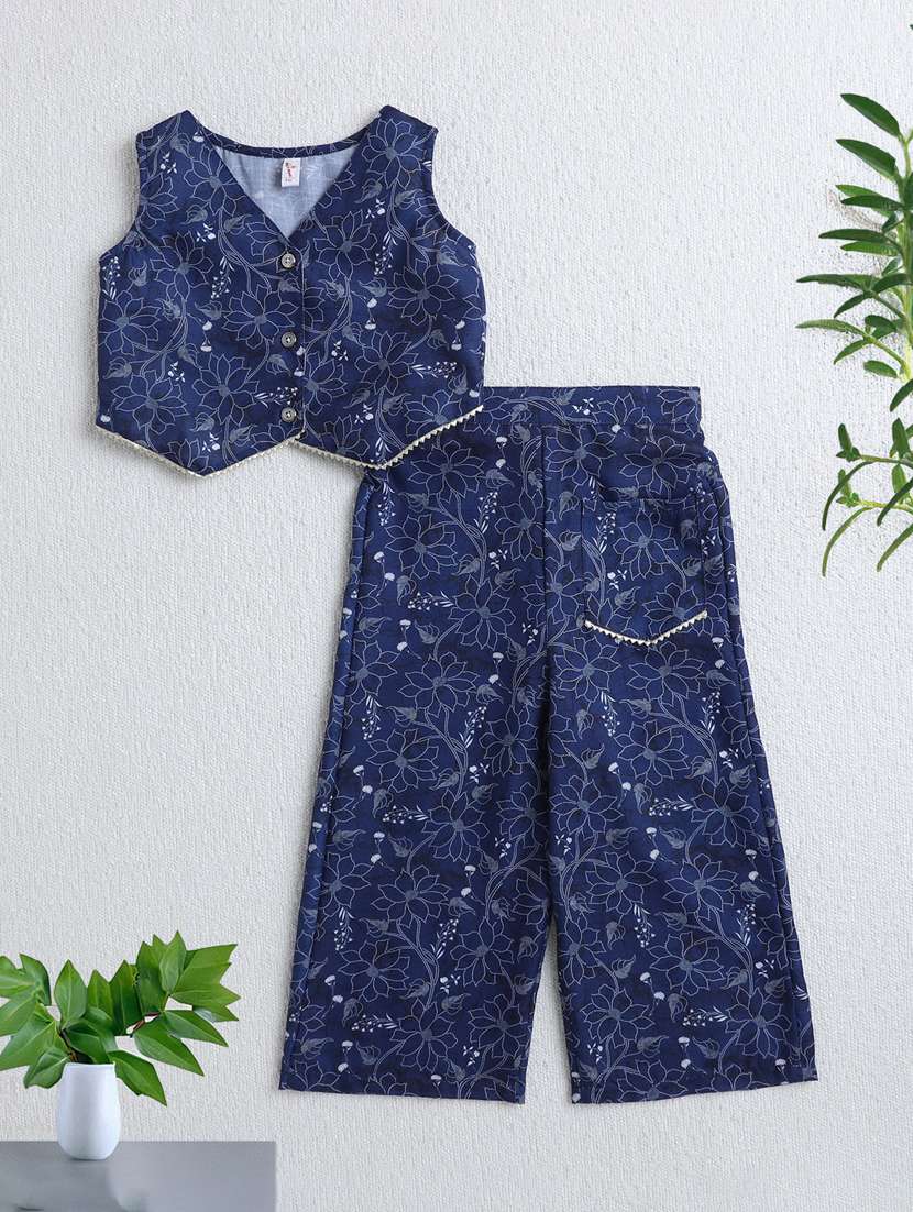 navy blue polyester aline kurta