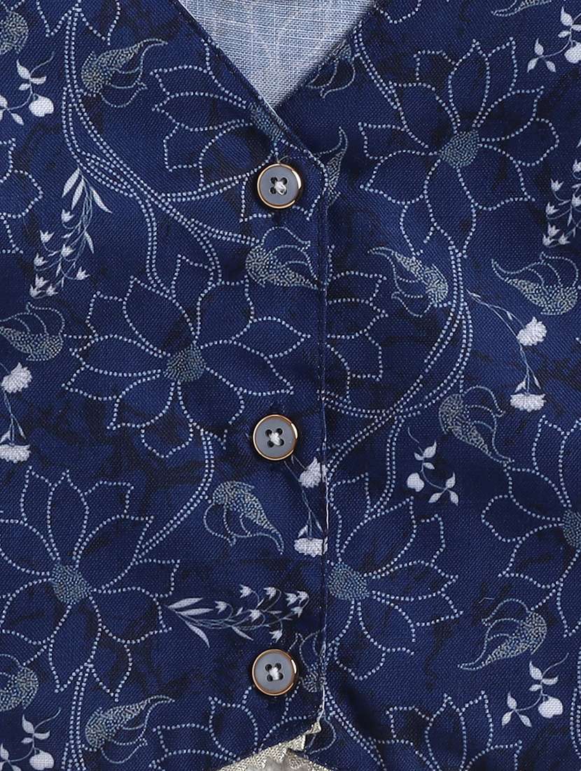 navy blue polyester aline kurta - 22458253 -  Standard Image - 3