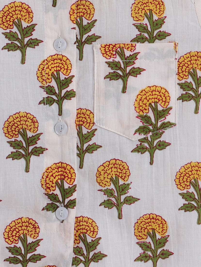 girls yellow cotton kurta sets kurtas & kurta set - 22458274 -  Standard Image - 3