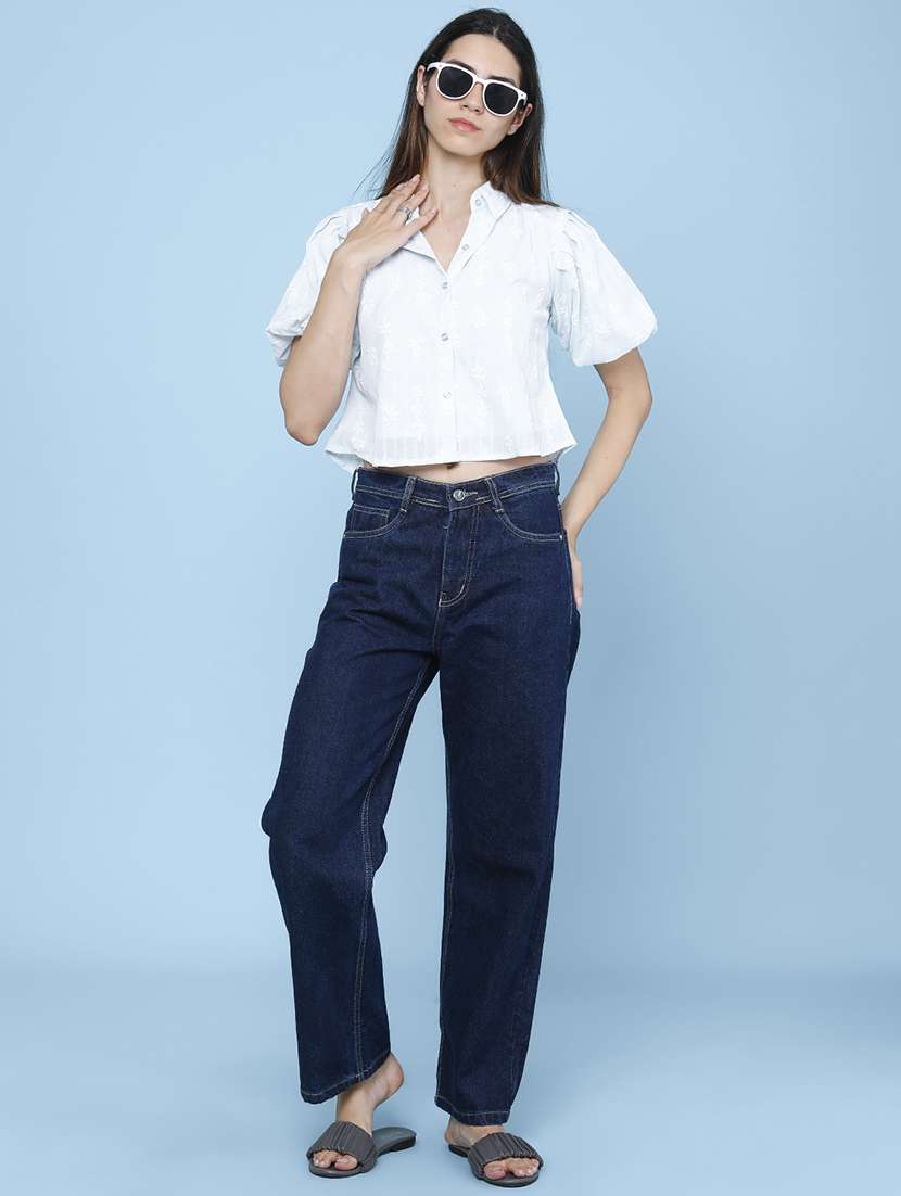 women embroidered puff sleeves shirt style top - 22458464 -  Standard Image - 5