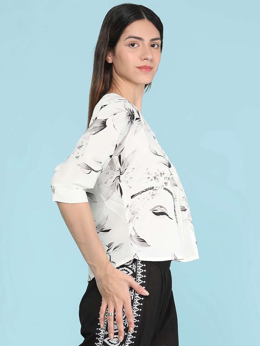 Women Printed Three Quarter Sleeves Regular Top - 22458474 -  Standard Image - 3