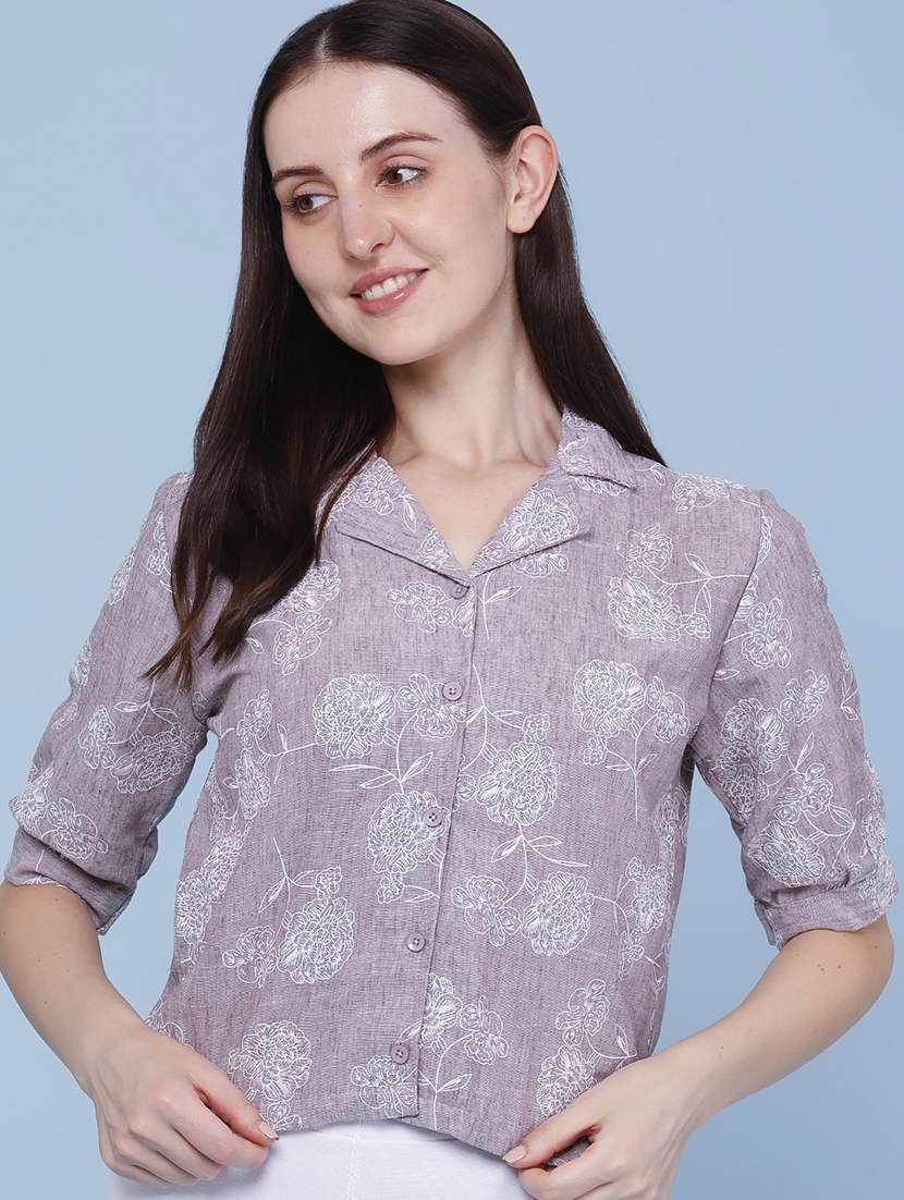 women printed collared regular shirt - 22458475 -  Standard Image - 3