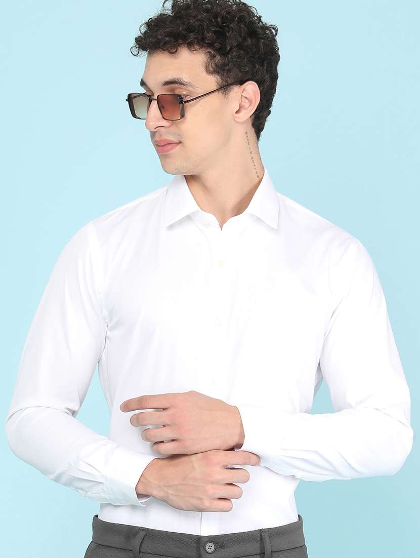 men solid long sleeves slim fit shirt