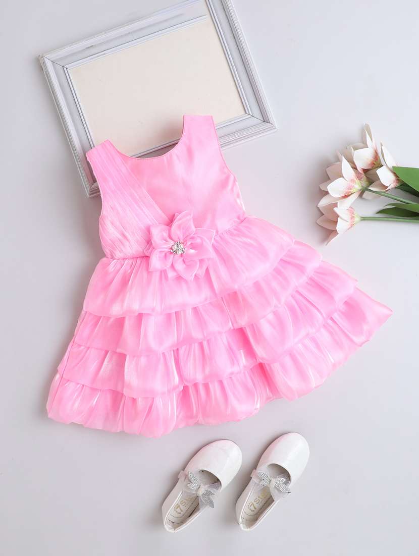 girls pink polyester kurta kurtas & kurta set