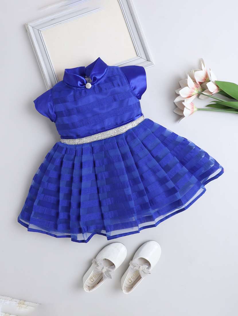 girls blue polyester frock
