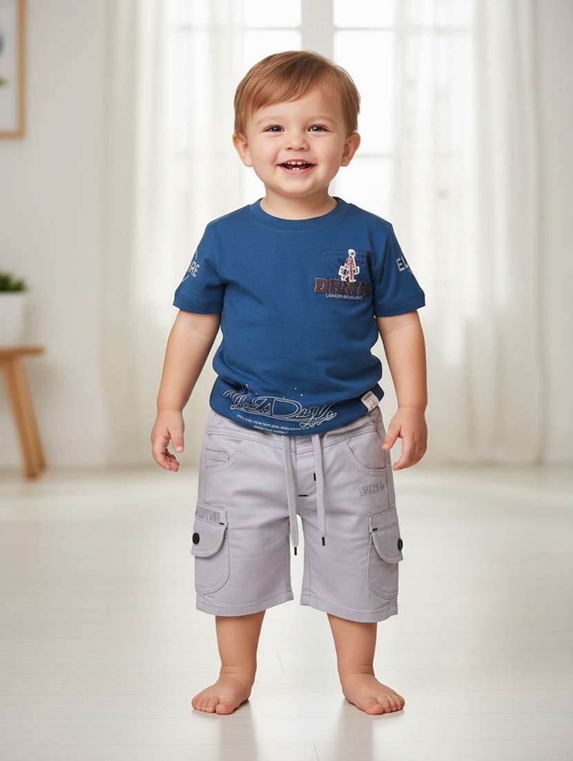 boys printed short sleeves t-shirt and shorts set