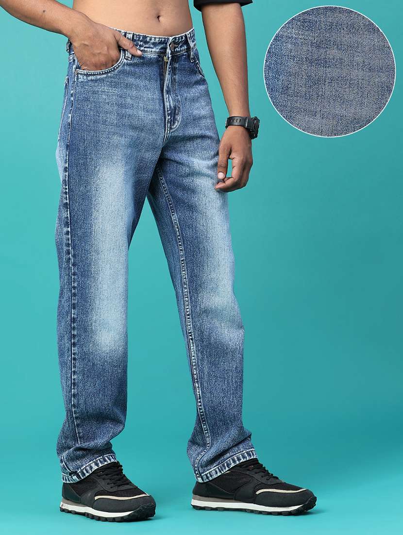 Men Washed Mid Rise Full Length Straight Jeans - 22459060 -  Standard Image - 3