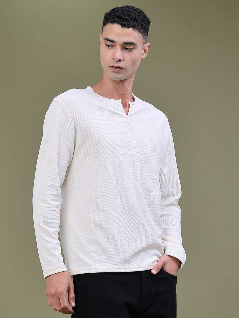 Men Textured Long Sleeve Regular Fit T-shirt - 22459376 -  Standard Image - 3