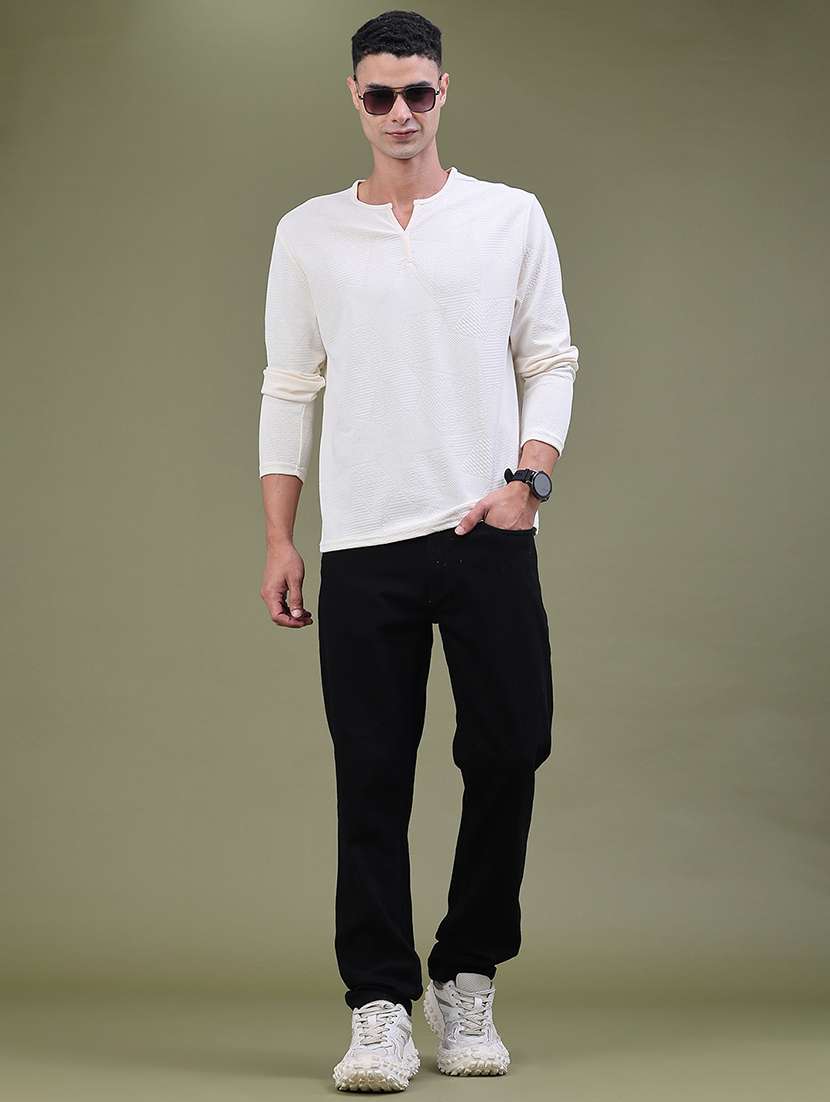 Men Textured Long Sleeve Regular Fit T-shirt - 22459376 -  Standard Image - 5