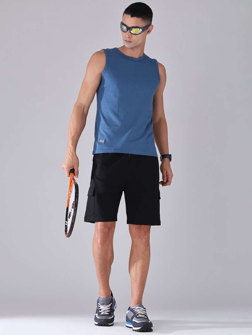 men solid round neck sleeveless t-shirt - 22459492 -  Standard Image - 5