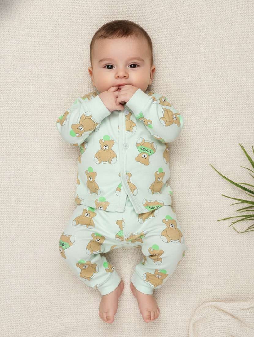 kids printed long sleeve full length twin set