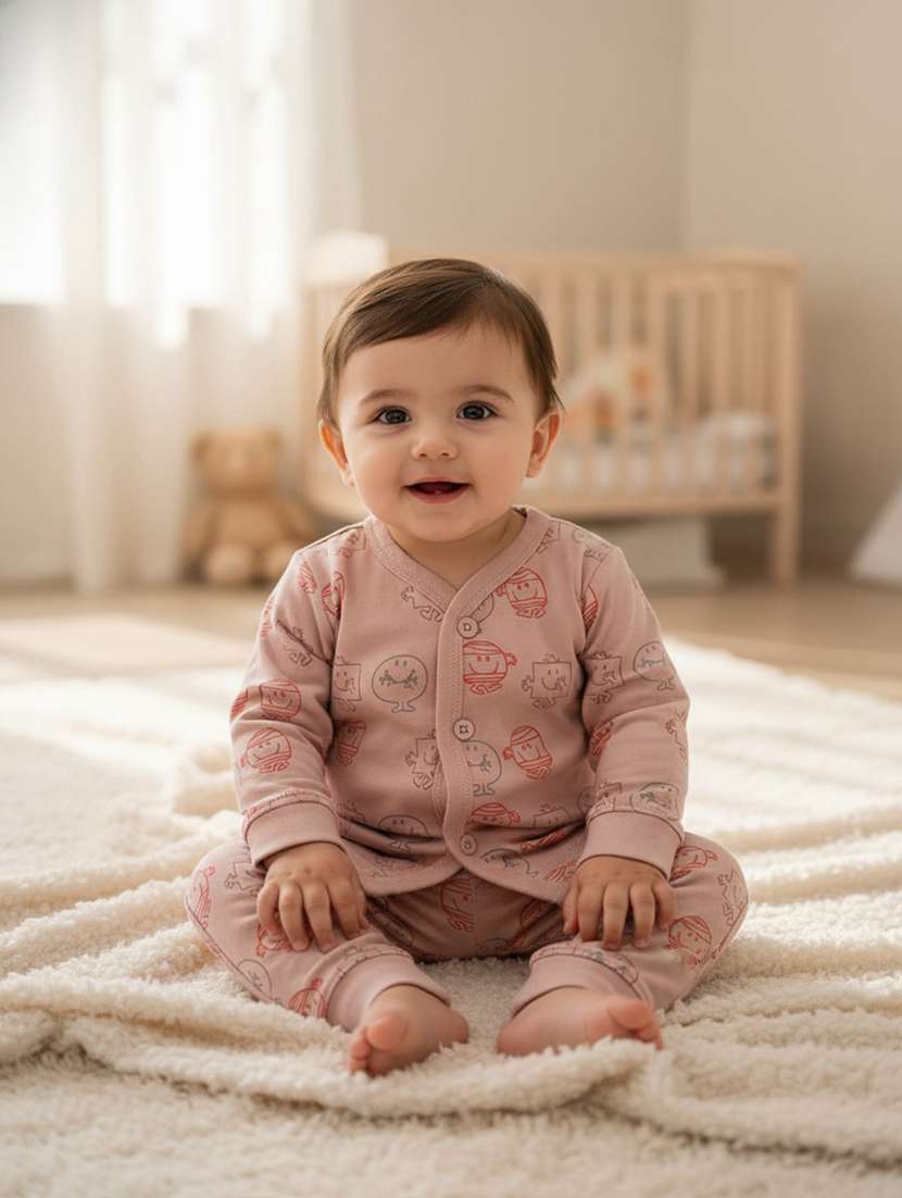 kids printed long sleeves full length set