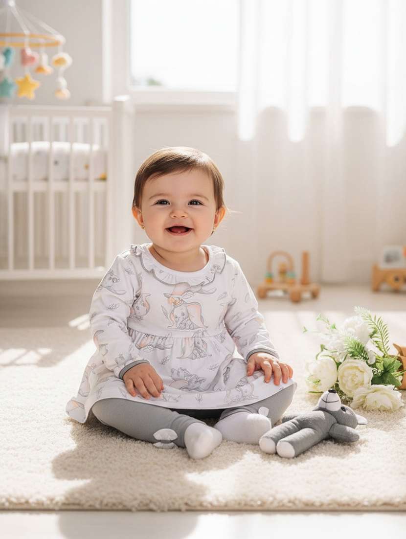 girls printed long sleeve full length set
