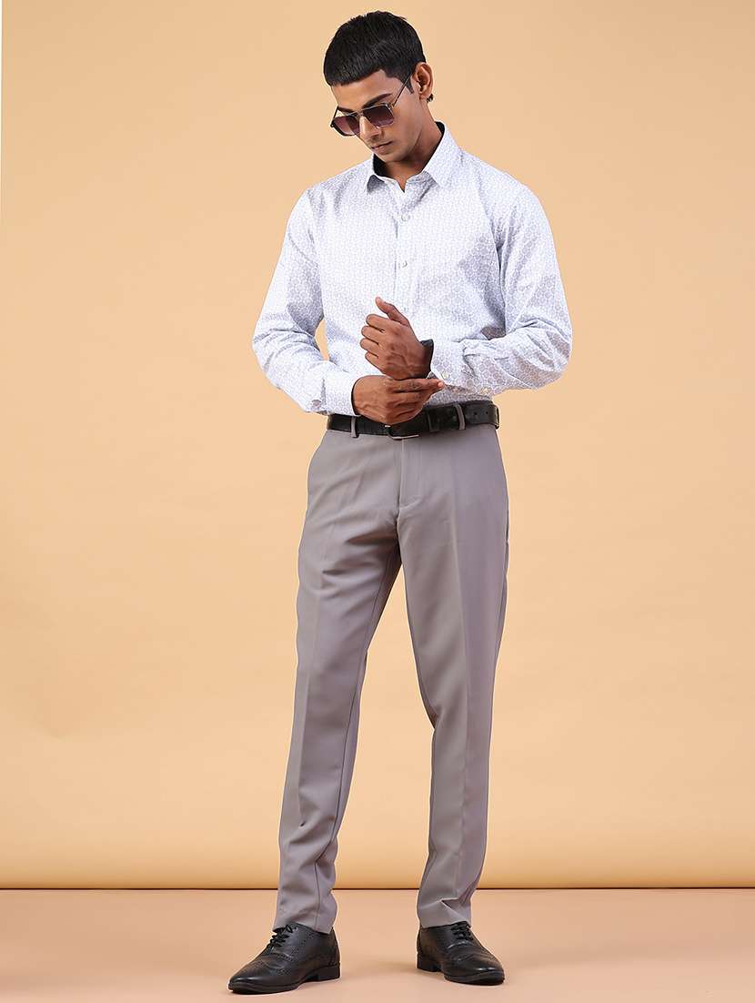 Men Solid Mid Rise Regular Fit Trouser - 22459654 -  Standard Image - 5