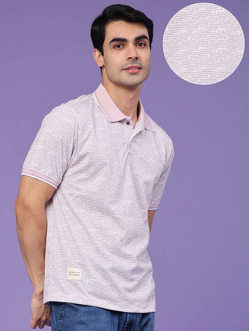 Men Printed Short Sleeve Regular Fit Polo T-shirt - 22459678 -  Standard Image - 3