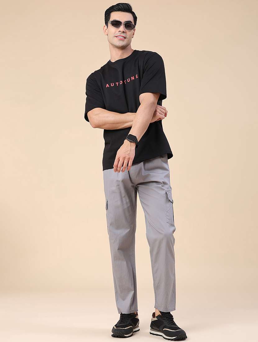 men solid mid rise regular fit cargo  - 22459764 -  Standard Image - 5
