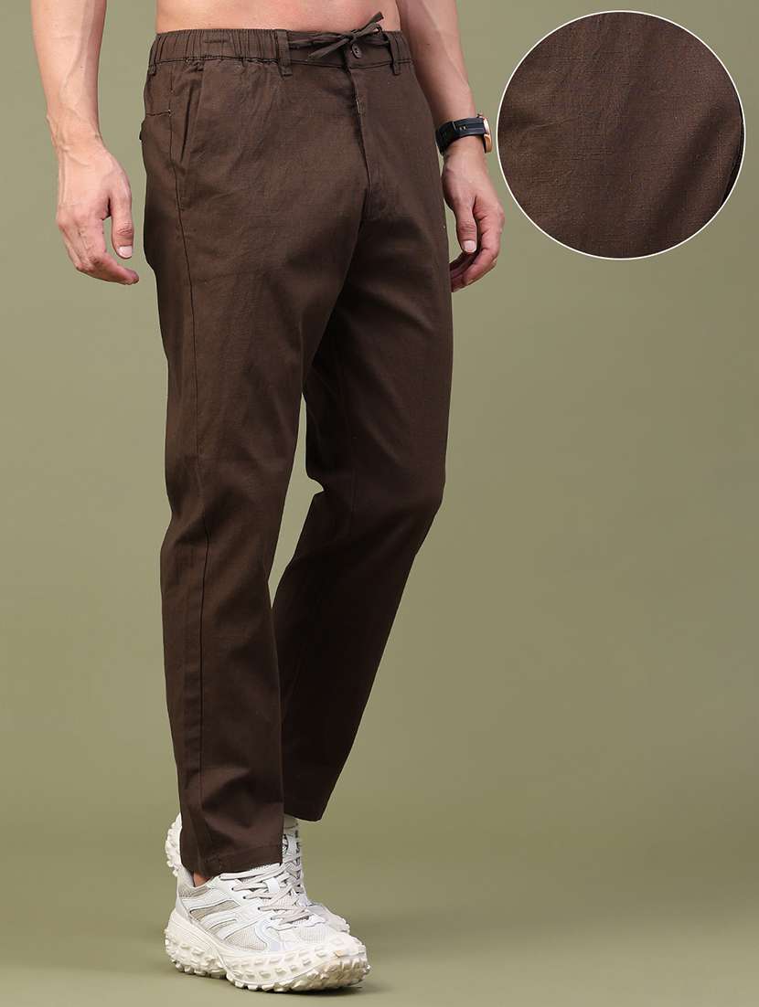 men textured mid rise flat front trouser - 22459842 -  Standard Image - 3