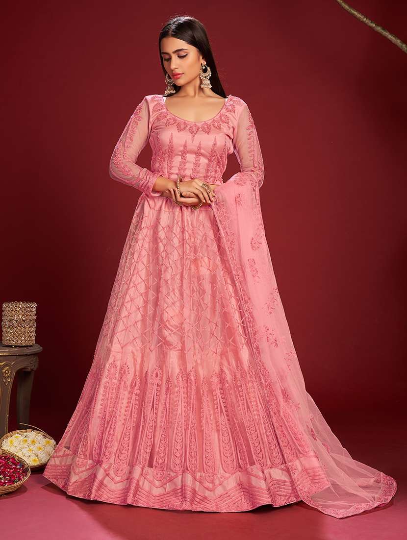 women solid with work semi stitched suit set