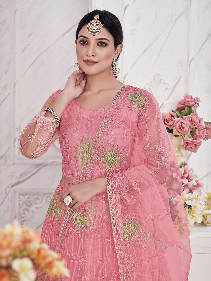 women solid with work semi stitched suit set - 22459933 -  Standard Image - 3
