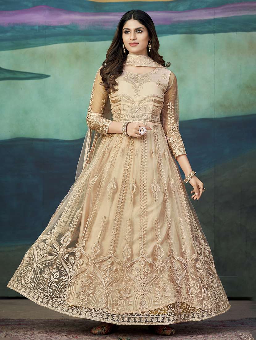 women solid with work semi stitched suit set