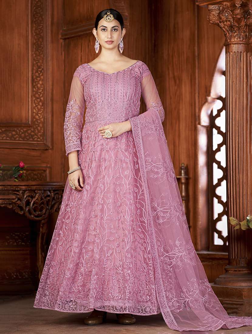 women solid with work semi stitched suit set