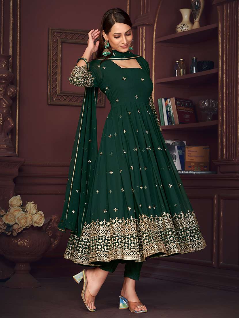 women solid with work unstitched suit
