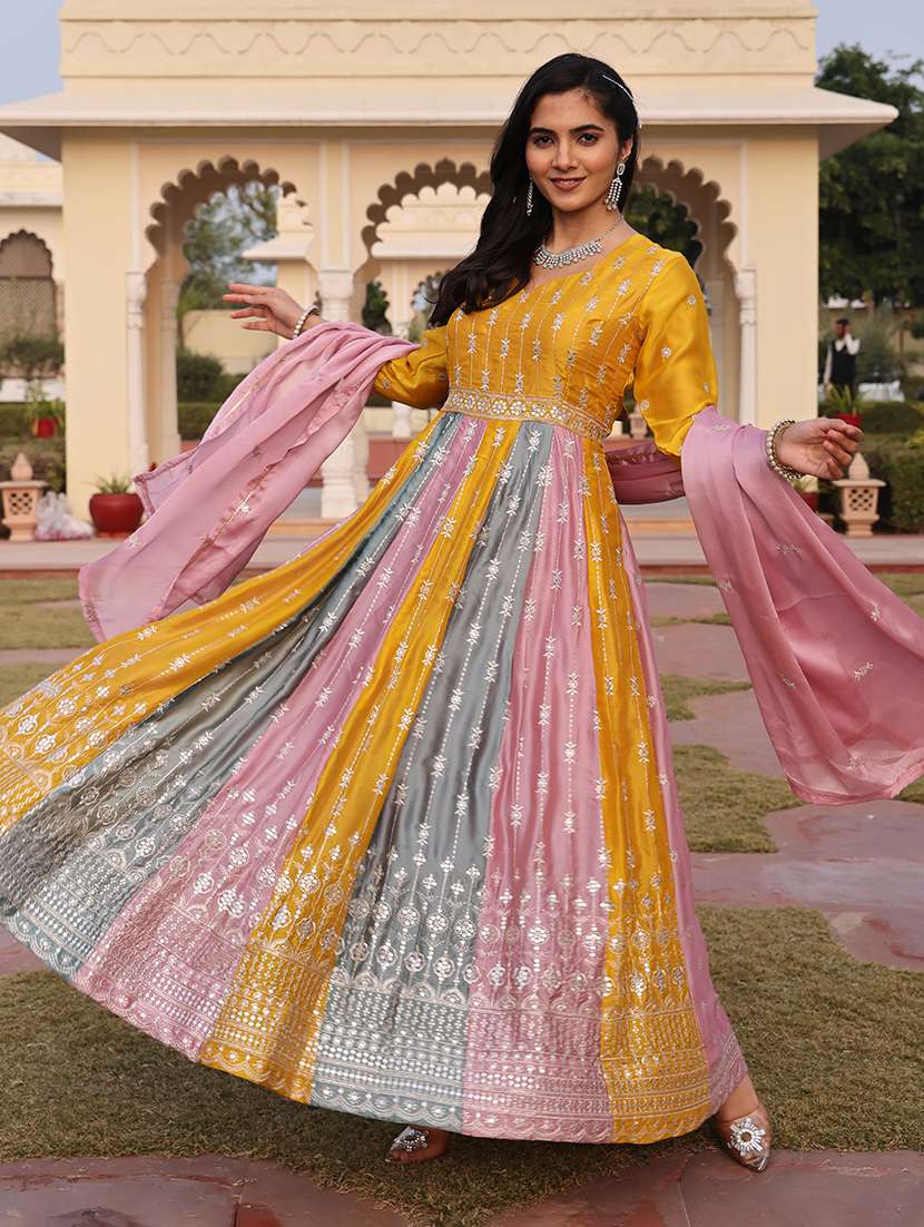women solid with work unstitched suit