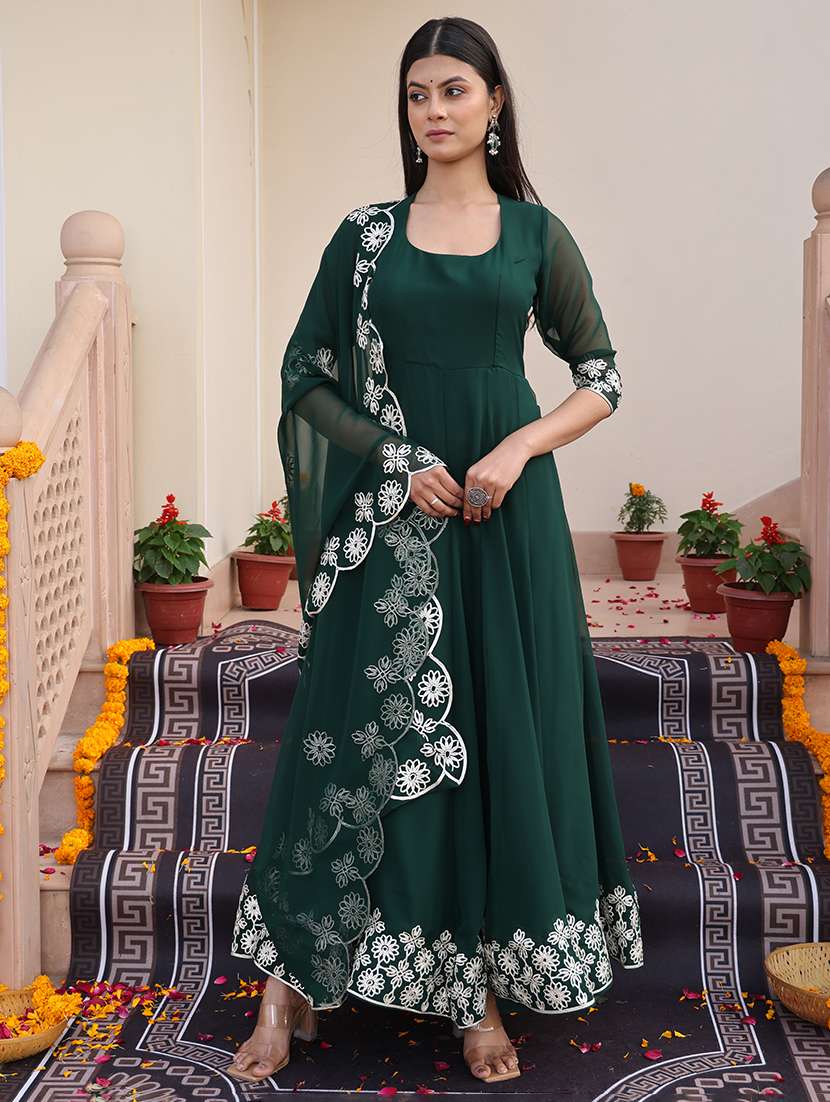 women solid with work unstitched suit