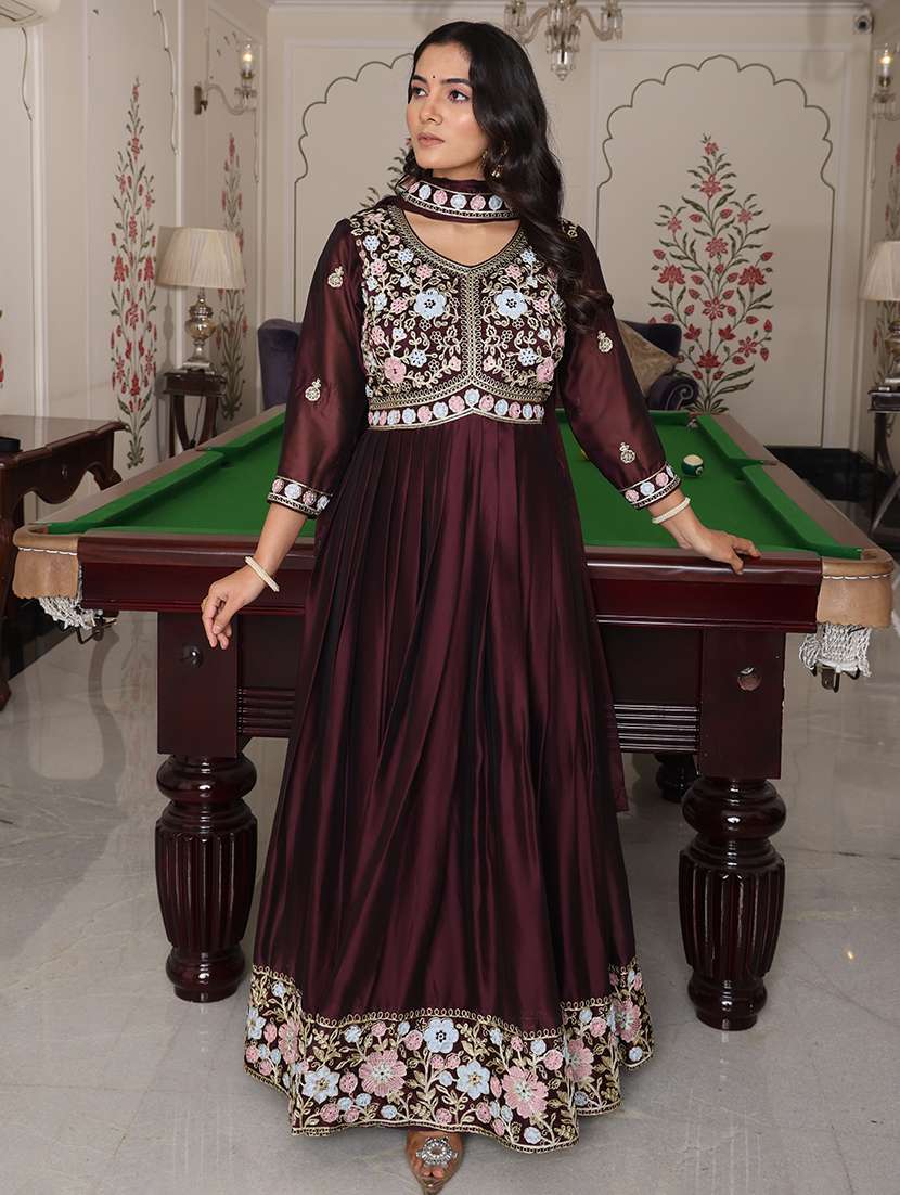 women solid with work unstitched suit