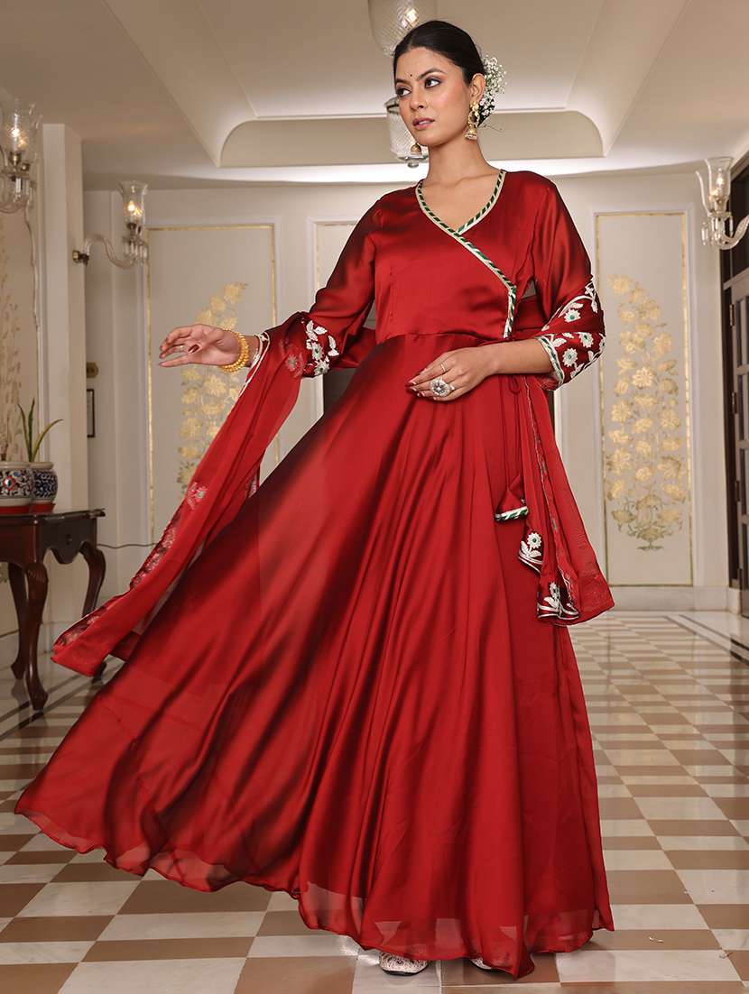 women solid with work unstitched suit