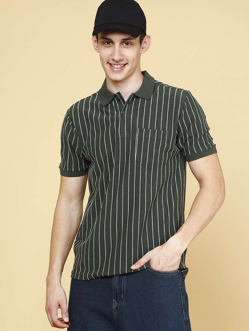 men self design short sleeves regular fit polo t-shirt