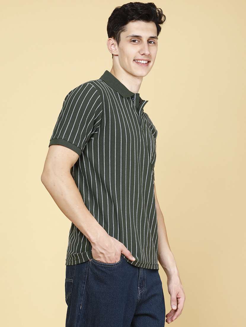 men self design short sleeves regular fit polo t-shirt - 22460206 -  Standard Image - 3