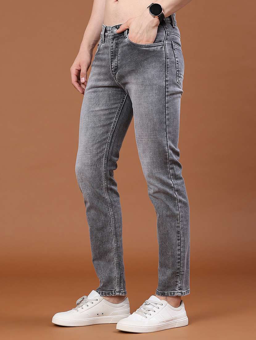 Men Washed Mid Rise Full Length Skinny Fit Jeans - 22460216 -  Standard Image - 3