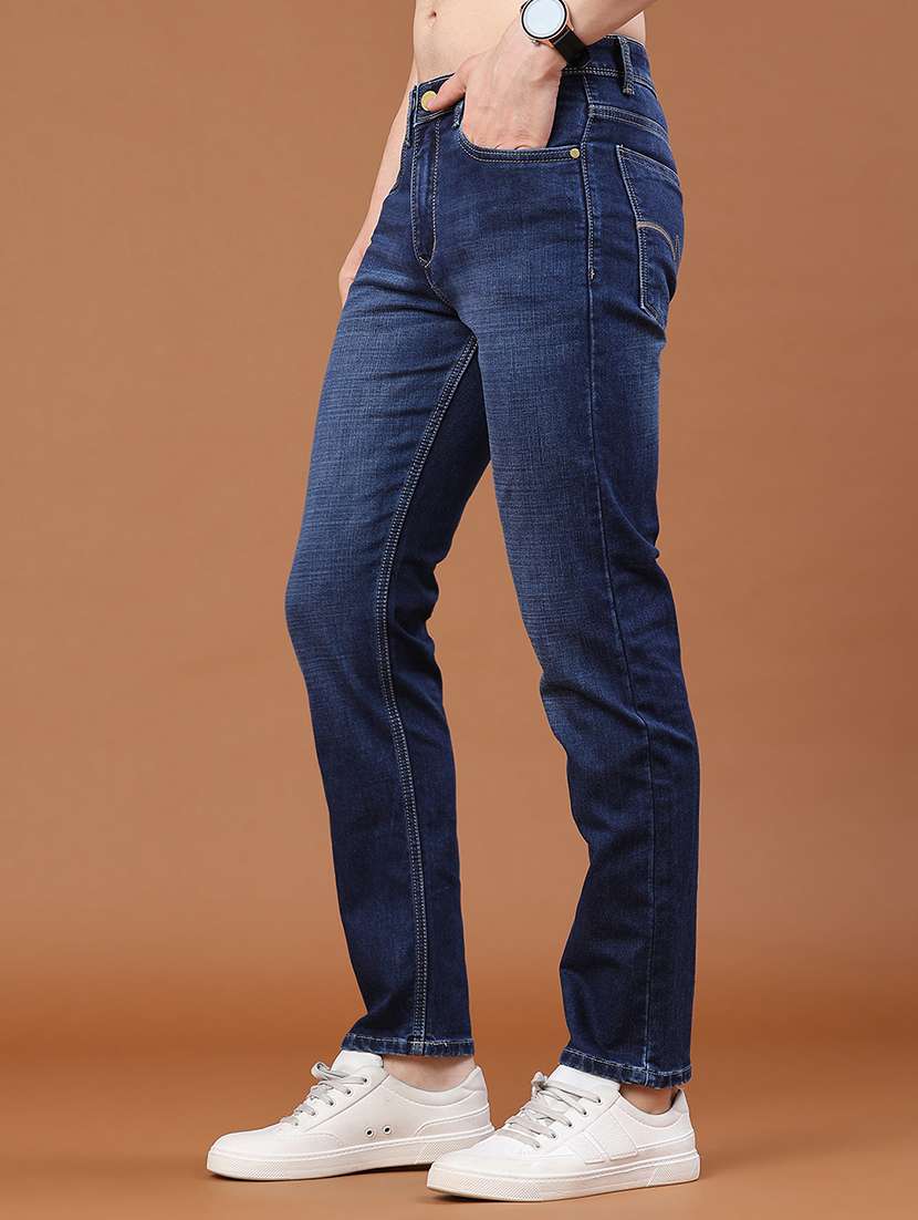 men washed mid rise full length skinny fit jeans - 22460219 -  Standard Image - 3