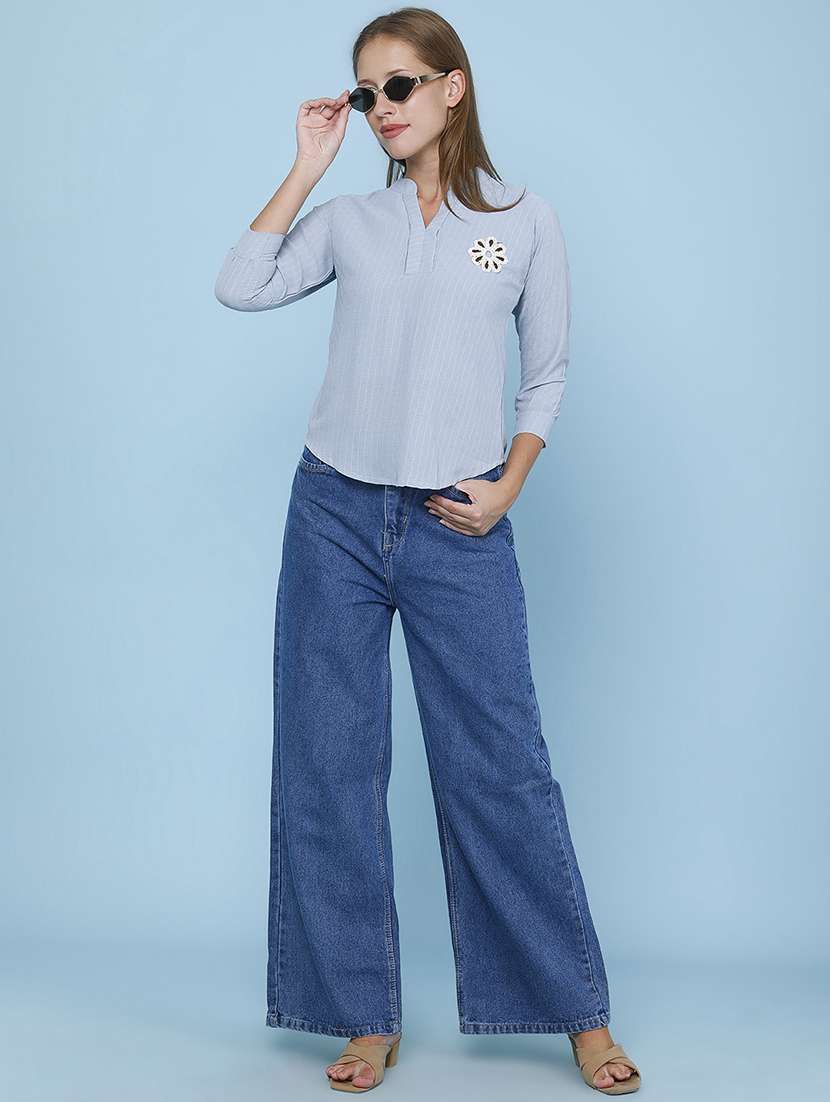 Women Printed Three Quarter Sleeves Regular Top - 22460262 -  Standard Image - 5