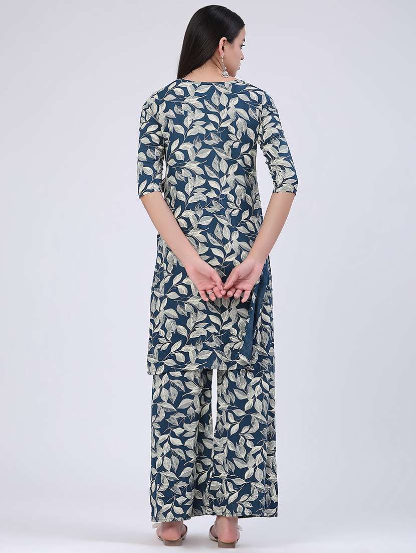 women printed three quarter sleeve ethnic co-ord set - 22460347 -  Standard Image - 3