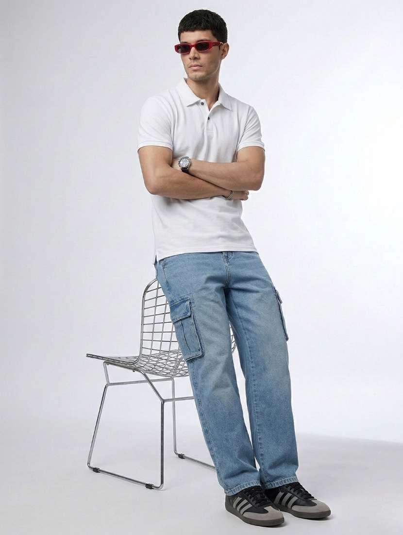 men solid short sleeve regular fit polo t-shirt