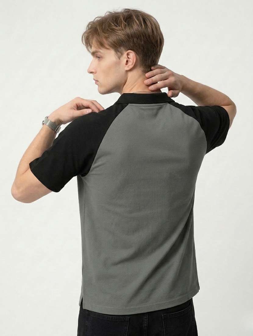 men color block short sleeve regular fit polo t-shirt - 22460660 -  Standard Image - 3